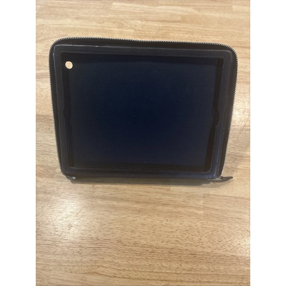 COACH Black Leather iPad Tablet Case for 5th Gen/similar Zip Around EUC